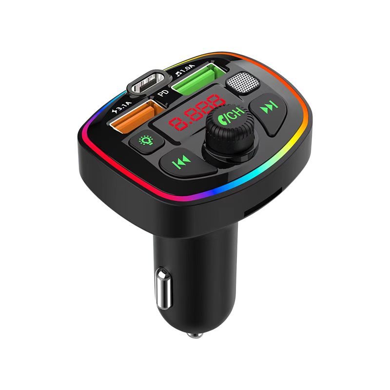Car MP3 Player – Dual USB + PD 3.1A Fast Charge, RGB Ambient Lighting, Bluetooth FM Transmitter - T10 Car MP3 Player – Dual USB + PD 3.1A Fast Charge, RGB Ambient Lighting, Bluetooth FM Transmitter - T10